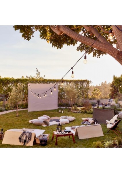 Rustika Kırılmaz Ampul Dış Mekan Bahçe Aydınlatması Su Geçirmez 10 Metre 10 Duylu