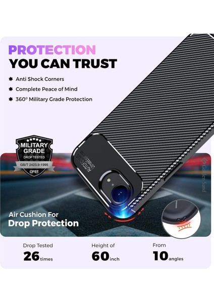 Apple iPhone 16E Uyumlu Kılıf Karbon Tasarım Kamera Korumalı Silikon Telefon Kılıfı Kapak modelleri