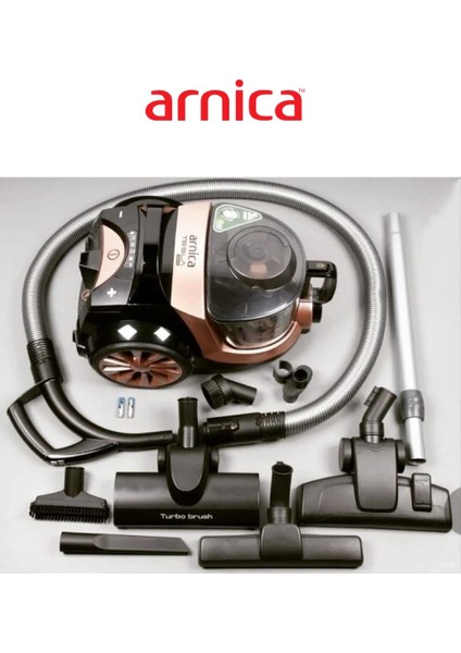 Turbo Başlıklı Premium Torbasız Süpürge, Hepa 13 Alerjik Filtreli Ultra Sessiz, 3l Geniş Hazne 750W