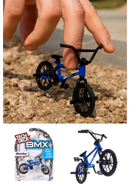 Tech Deck Bmx Bisikleti Sunday Mavi Gerçek Metal Çerçeve Parmak Bisiklet Oyuncak Model 12