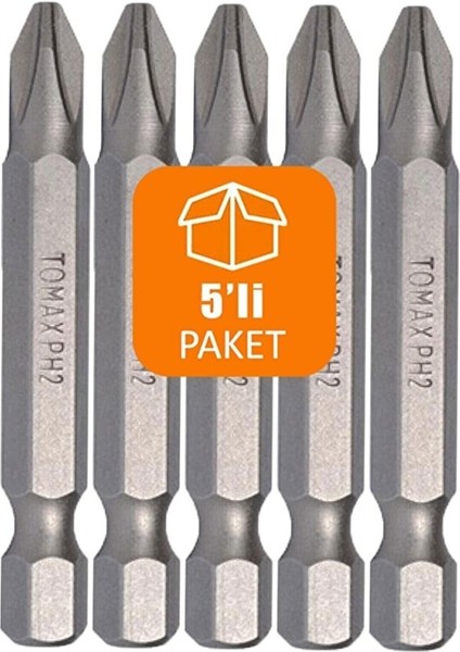 Yıldız Bits Vida Sıkma Uç 50MM 5 Adet Ph2