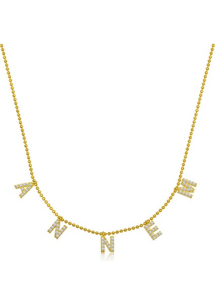 ​Gümüş Gold Annem Yazılı Bayan Kolye