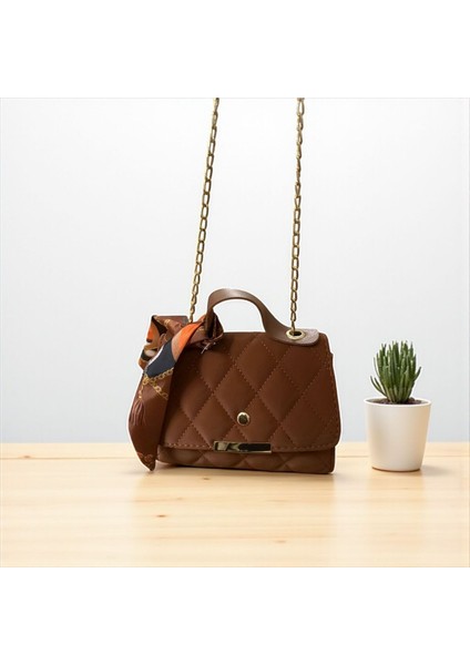 Fularlı Kapitone Kadın El ve Omuz Çantası