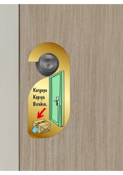 Kargoyu Kapıya Bırakın Kapı Askısı Kapı Uyarı Levhası modelleri