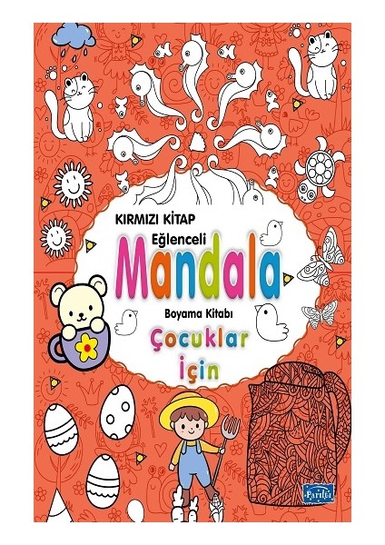 Çocuklar Için Mandala - Kırmızı