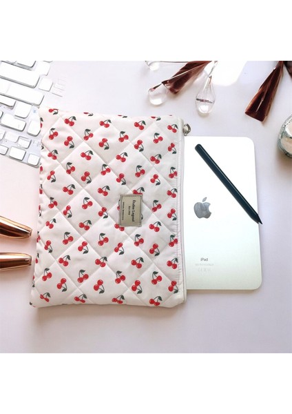 Laptop Tablet Çantası 11-12 Inç Uyumlu Kiraz Desenli