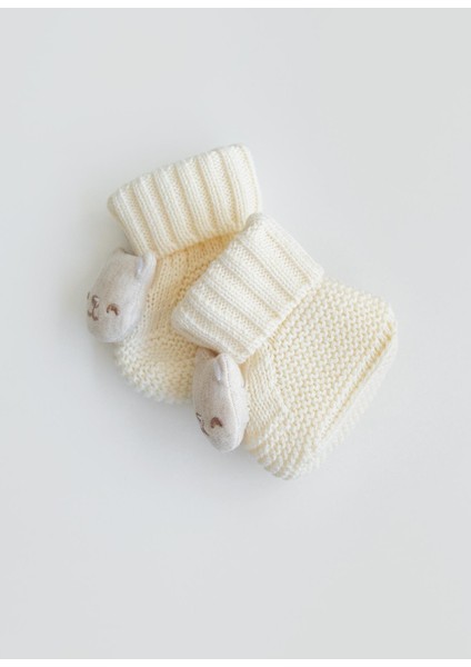 Organik Triko Figürli Patik Natural Rakun indirimleri