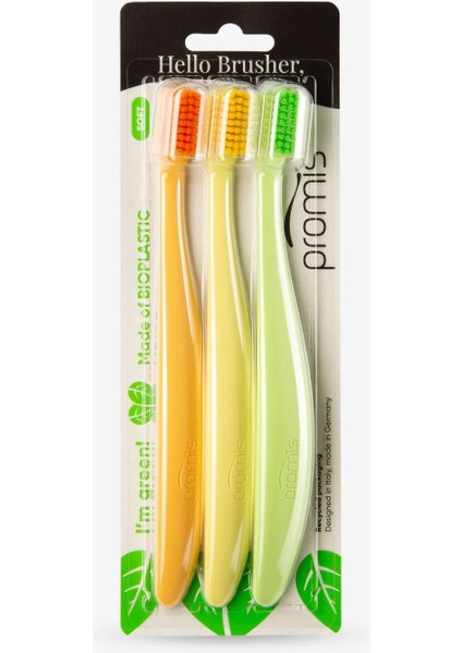 Colored Biyoplastik 3'lü Diş Fırçası Seti