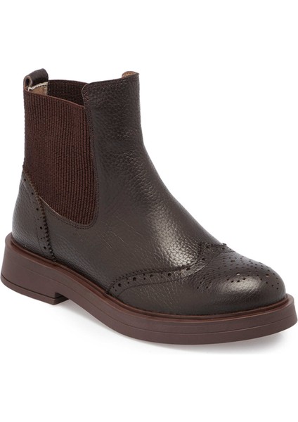 Kahve Hakiki Deri Kadın Casual Bot - K24K1BT67616-A42