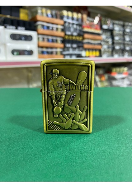 Bowling Figürlü Metal Benzinli Çakmak