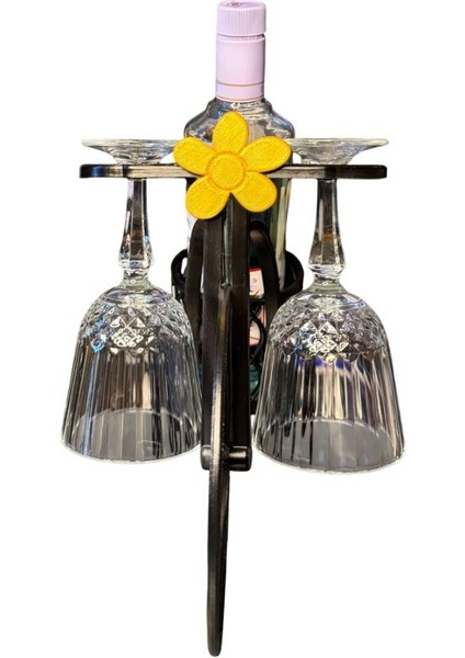 Nostaljik Bisiklet Figürlü Şarap Standı – El Boyaması – Vintage Tarz Dekoratif Şarap Tutucu ve Masa Üstü Obje fiyatları