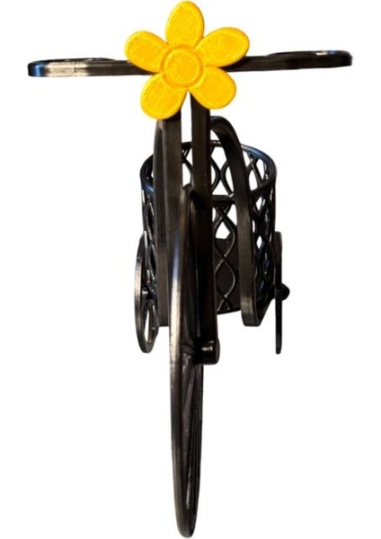 Nostaljik Bisiklet Figürlü Şarap Standı – El Boyaması – Vintage Tarz Dekoratif Şarap Tutucu ve Masa Üstü Obje