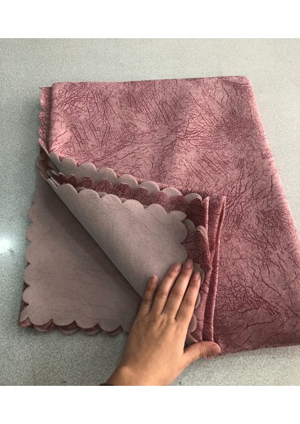 Koltuk Çekyat Örtüsü Pembe Damar Desenli Kaymaz Taban Süngerli Üst Kumaş Kadife fiyatları