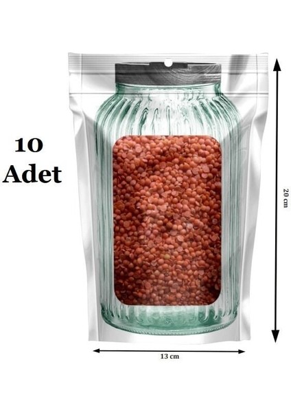 Kavanoz Görünümlü Kilitli Saklama Poşeti Çıtçıtlı ve Pratik Torba 10 Adet