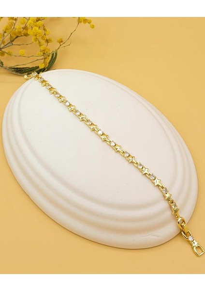 Yıldız Taş Detaylı Işıltılı Bileklik