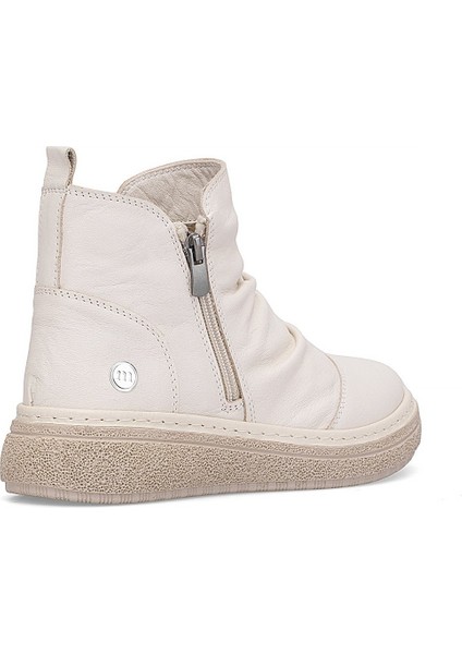 D25KB-1005 - B Kadın Hakiki Deri Çift Fermuarlı Günlük Comfort Bot Kemik fırsatları