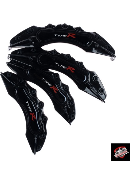 Siyah Type-R 4'lü Kaliper Seti Yapıştırma Logolu fiyatları