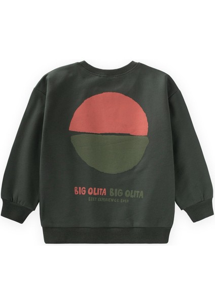 Bıg Olıta Baskılı Sweatshirt 2-10 Yaş Haki Yeşil fiyatları