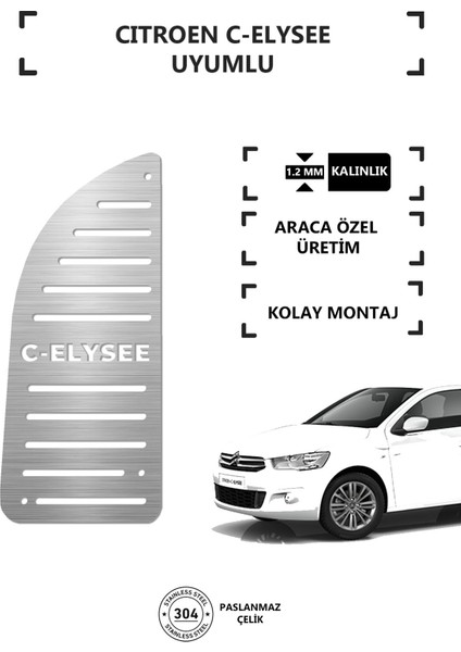 Citroen C Elysee Ayak Dinlendirme Pedalı Krom Ayak Dayama Pedalı