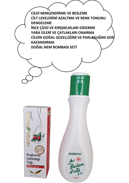 Kuşburnu Çekirdeği Yağı & Bebak Acı Badem Sütü Cilt Bakım Seti