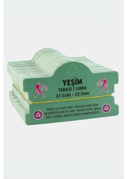 Yeşim & Terazi Burç Bileklik Kartı