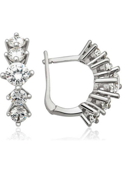 925 Ayar Gümüş 5 Taş Küpe T4234 (800800)