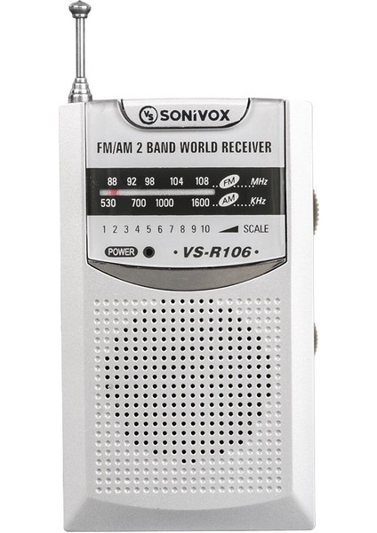 VS-R106 Analog Radyo Gümüş Fm Renk