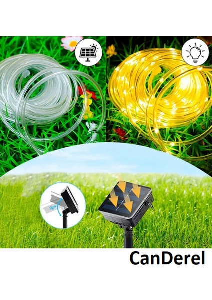 Hortum Kaplama Sarı Solar Güneş Enerjili 12 Metre 100 LED Şerit LED Aydınlatma Dekorasyon Dış Mekan fiyatları