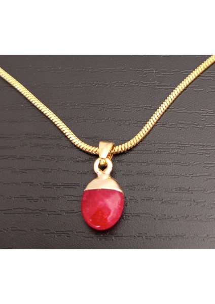 Doğal Taş Kırmızı Kalsedon Kolye modelleri