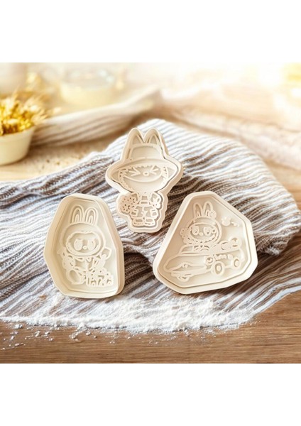 Ceresshop Sevimli Karakterli Labubu 3’lü Kurabiye Kalıbı Seti Beyaz fiyatları