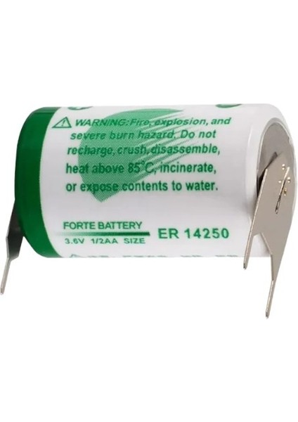 Forte 3.6V ER14250 1/2AA Lithium Pil 3 Pinli 3 Ayaklı Model