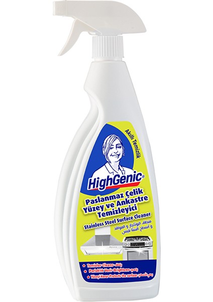 2 Adet Highgenic Paslanmaz Çelik Yüzey ve Ankastre Temizleyici 750 ml