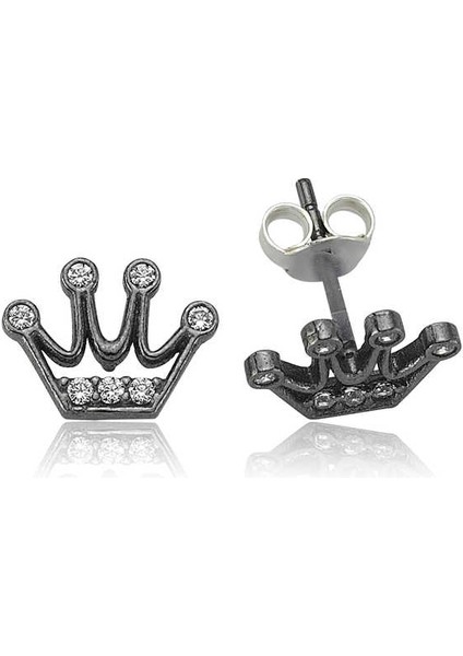 925 Ayar Gümüş Kraliçe Tacı Çivili Küpe EA0710005 (800800) fiyatları
