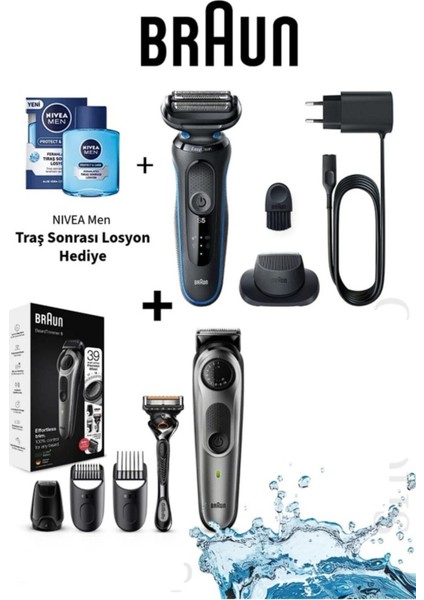 Erkek Sıfır Tıraş ,profesyonel Sakal ve Saç Şekillendirici Süper Set–yıkanabilir Su Geçirmez