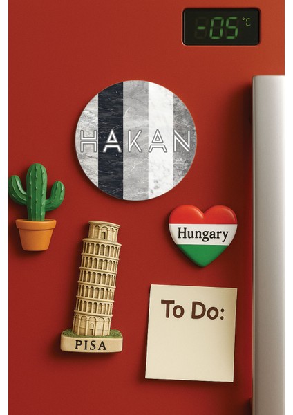 Kişiye Özel Isim Yazılı Mutfak ve Ofis Için Yuvarlak Beyaz Buzdolabı Magnet Jumbo Boy DIZAYN29