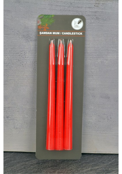 3 Adet Tohana Şamdan Mum 3lü Kırmızı LCA20321 fiyatları