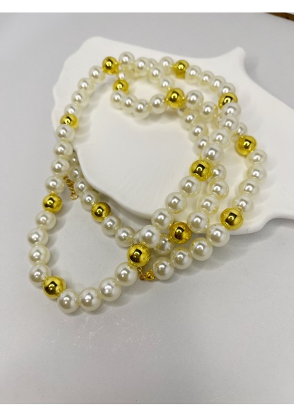 Ikili Dolamalı Işıltılı Inci Kolye fiyatları