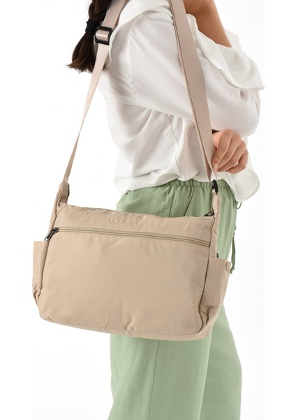 Sanmorris Kadın 3 Gözlü Paraşüt Kumaş Ayarlanabilir Çapraz Askılı Çanta modelleri