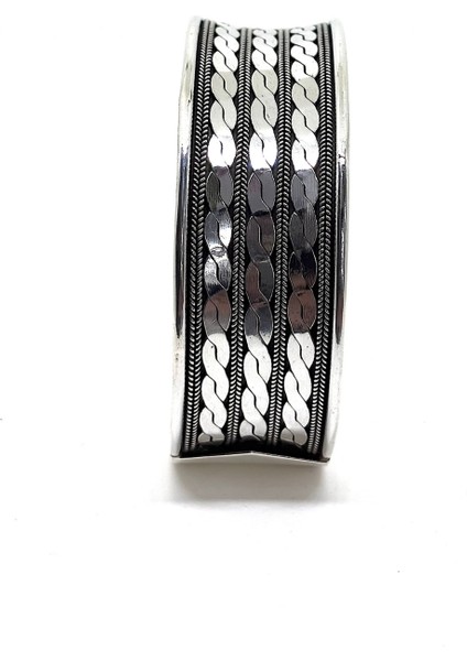 Kalın Sarmal Desenli Gümüş Bilezik fiyatları