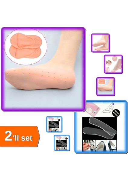 1 Çift Silikon Hava Alır Patik + Ayak Vurma Önleyici Silikon 2li XYZ456
