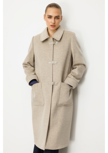 Kadın Deri Çıtçıtlı Torba Cepli Kaban 6075 Vizon fiyatları