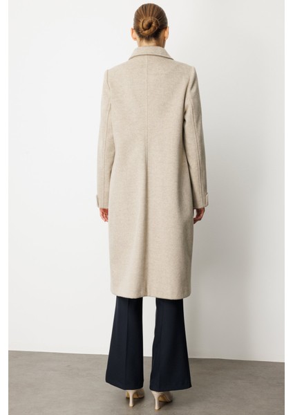 Kadın Deri Çıtçıtlı Torba Cepli Kaban 6075 Vizon fırsatları