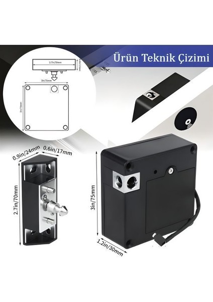 Rokku Elektronik Kartlı Gizli Çekmece / Dolap Kapak / Kabin Kilidi