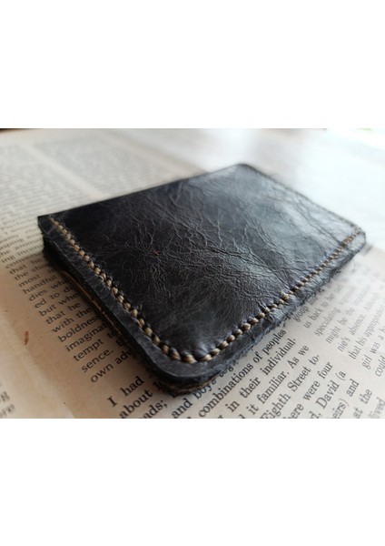 Hakiki Deri Üst Kalite Tamamen El Emeği Minimalist Cüzdan 15.5X10.5 cm MD11