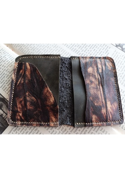Hakiki Deri Üst Kalite Tamamen El Emeği Minimalist Cüzdan 15.5X10.5 cm MD11 fırsatları