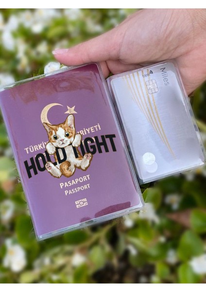 Hold Tight Desenli Universal Şeffaf Pasaport Kılıfı Model Tüm Ülke Pasaportlarına Uygun