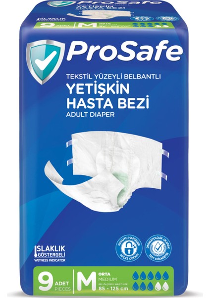 Prosafe Belbantlı Hasta Bezi Orta 9'lu 2 Adet