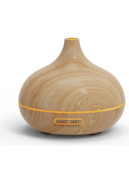 500ML Ahşap Görünümlü Aromaterapi Hava Nemlendirici - 7 Renkli Led, Sessiz Çalışma, Bpa Içerme