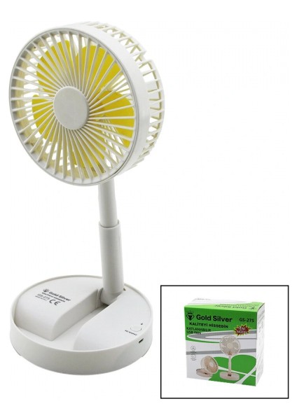 Masa Üstü Vantilatör USB Şarjıl Katlanır Fan=13.6cm - Uzayan AYAK=11-16CM 180 Derece Telefonluklu GS-275 (5324) fiyatları