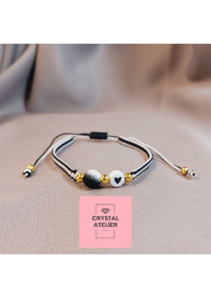 Beşiktaş Kalpli Top Boncuklu Taraftar Makrome Bileklik – El Yapımı Siyah Beyaz Unisex Hediyelik Takı - Beşiktaş Bileklik - Makrome Bileklik - Siyah Beyaz Taraftar Bileklik fiyatları